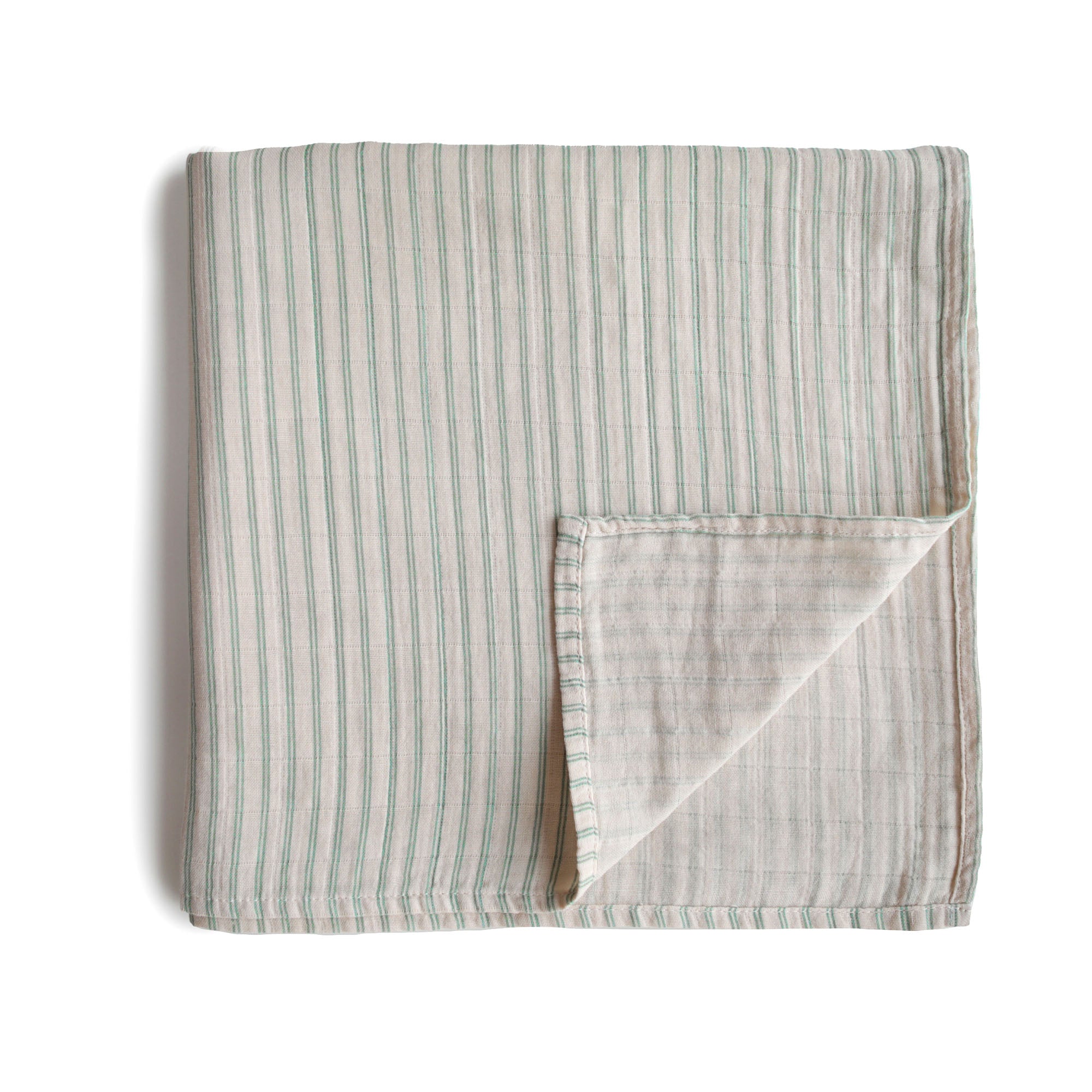 Mushie swaddle sage stripe