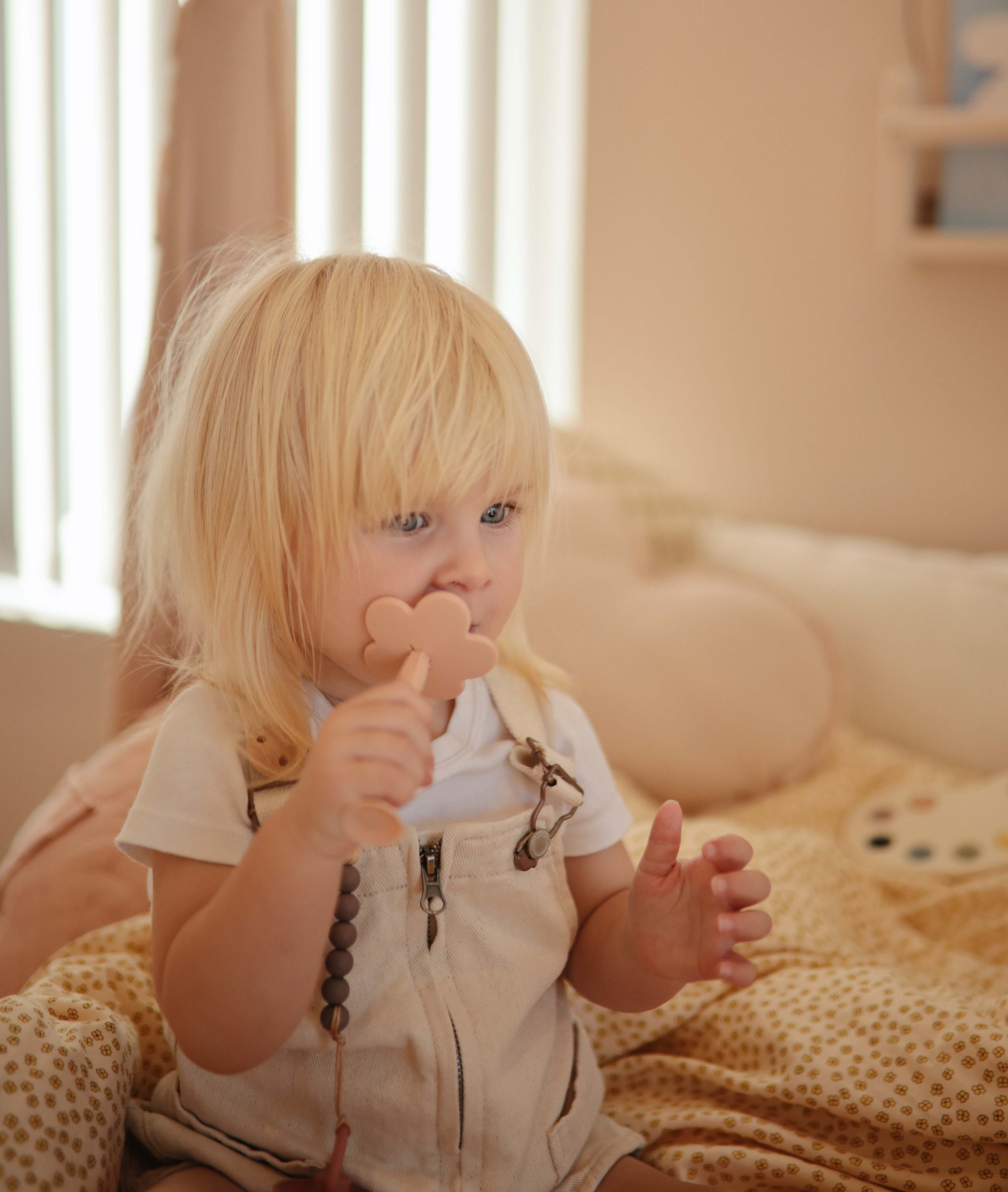 Mushie flower training toothbrush blush