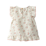 Snug dress in flower print peach color