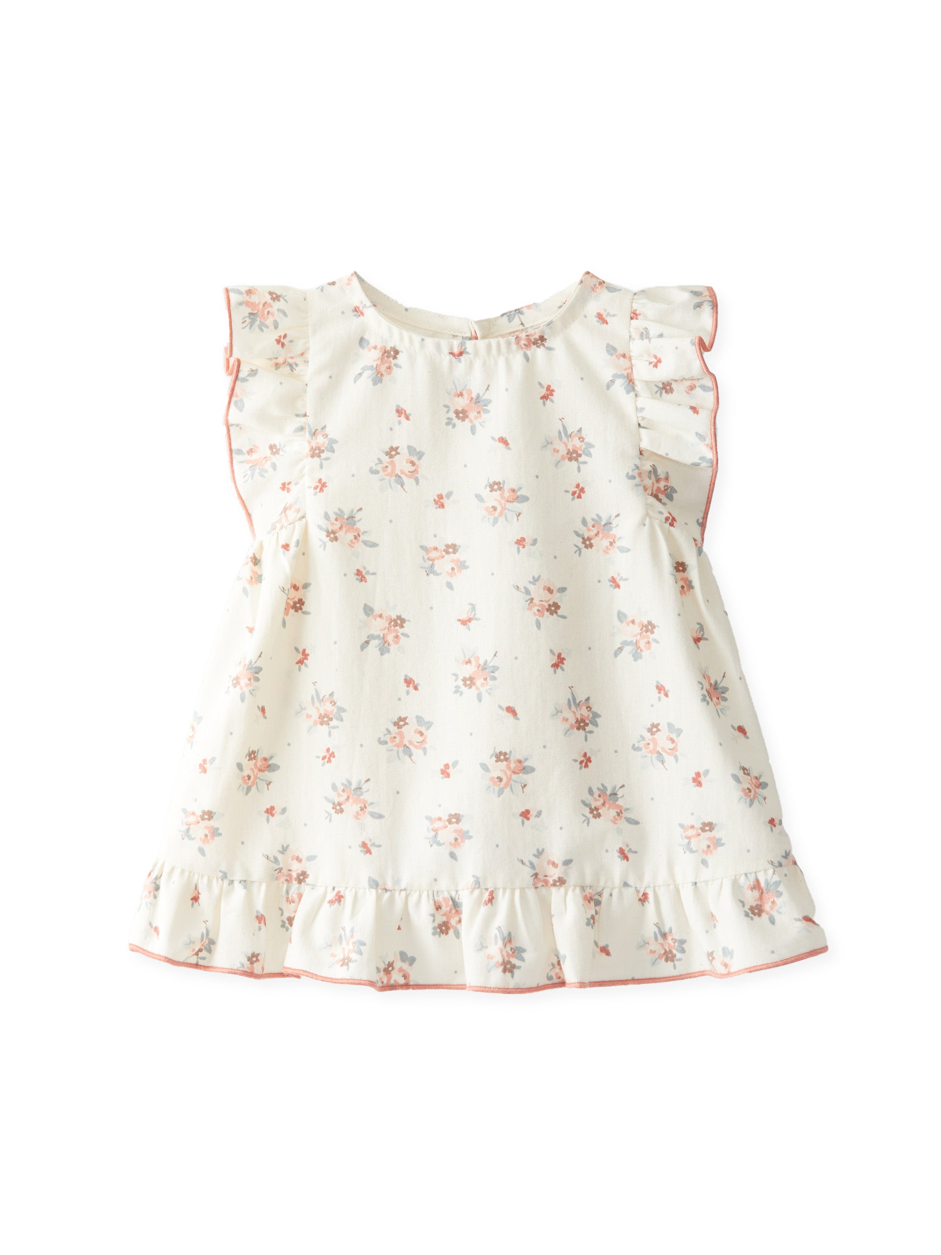 Snug dress in flower print peach color