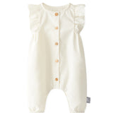 Snug jumpsuit one piece ruffle natural color white