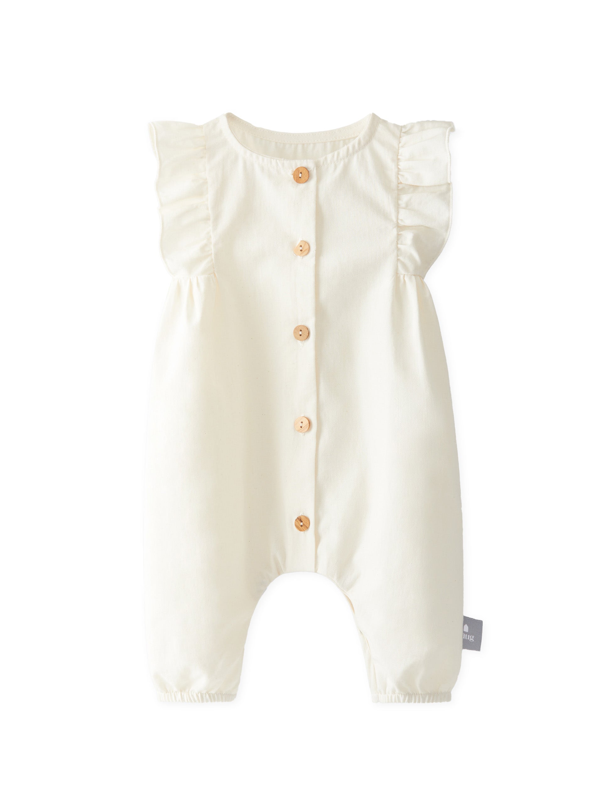 Snug jumpsuit one piece ruffle natural color white