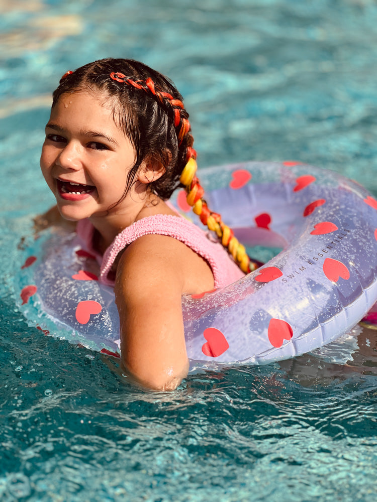 Swim Essentials 55cm Swim Ring  Lila Hearts Transparent swimming girl