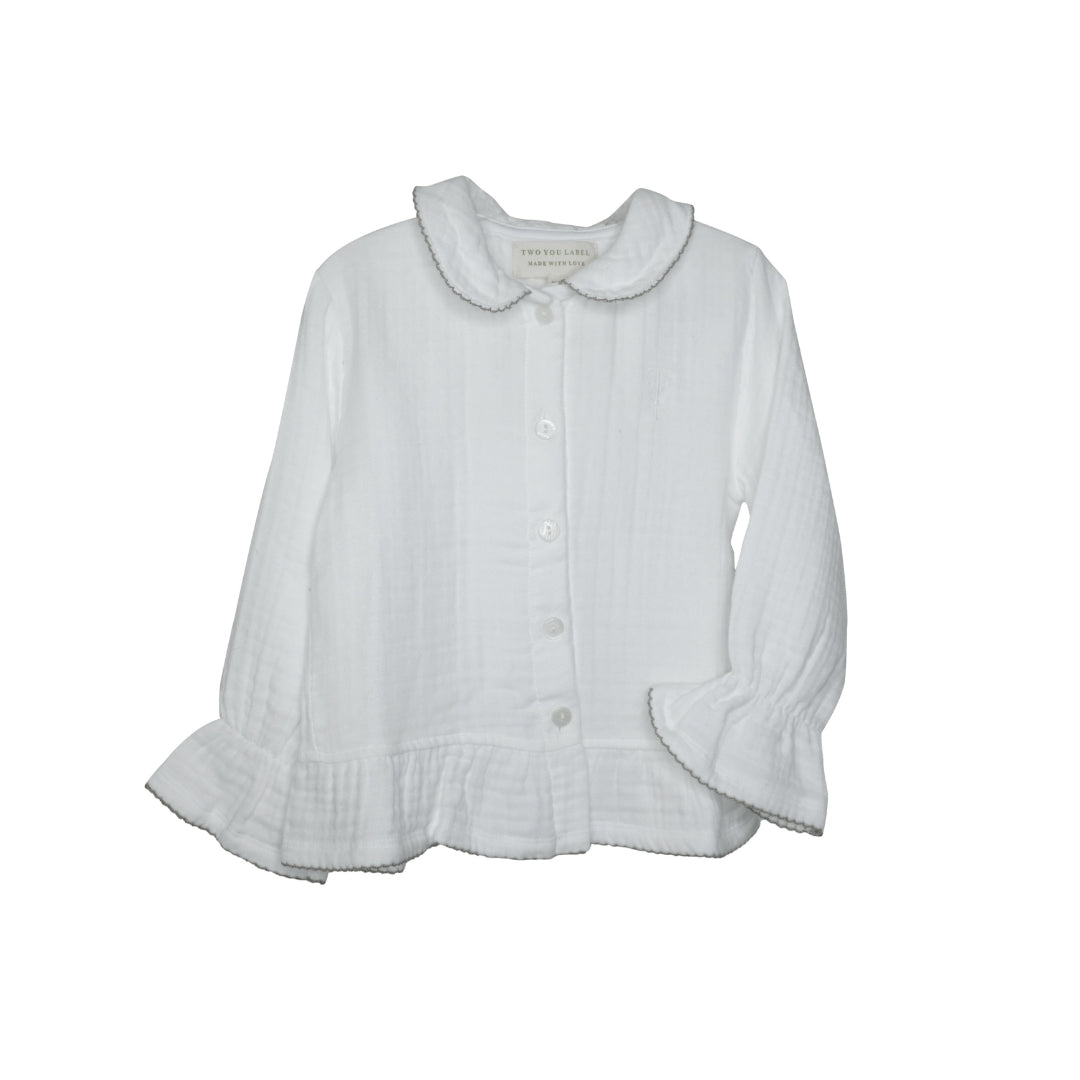 Two You Label Blouse Mousseline Marie - White