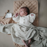 Mushie | Swaddle - Sage Stripe