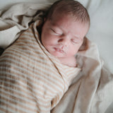 Mushie | Swaddle - Natural Stripe