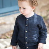 1+ In The Family | Custo Cotton Shirt - Blue-notte