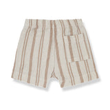1+ In The Family | Peter Striped Bermuda Shorts - Biscotto