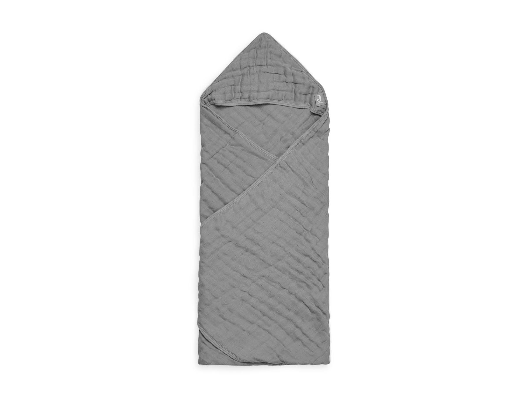 jollein bath cape wrinkled cotton storm gray hooded towel