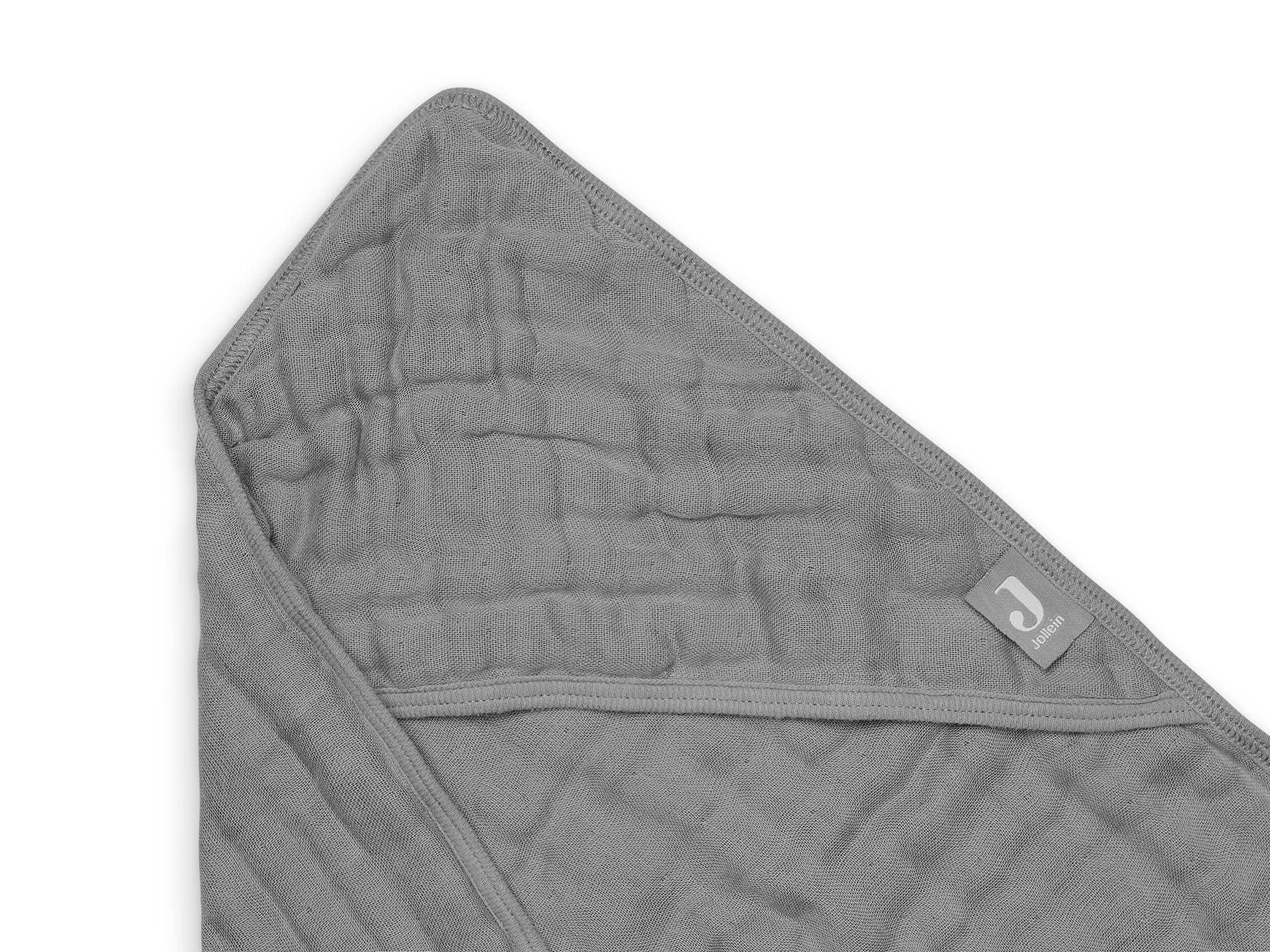 jollein bath cape wrinkled cotton storm gray hooded towel