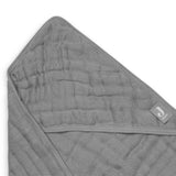 jollein bath cape wrinkled cotton storm gray hooded towel