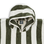 Jollein Bath Poncho Stripe Terry - Leaf Green hooded towel