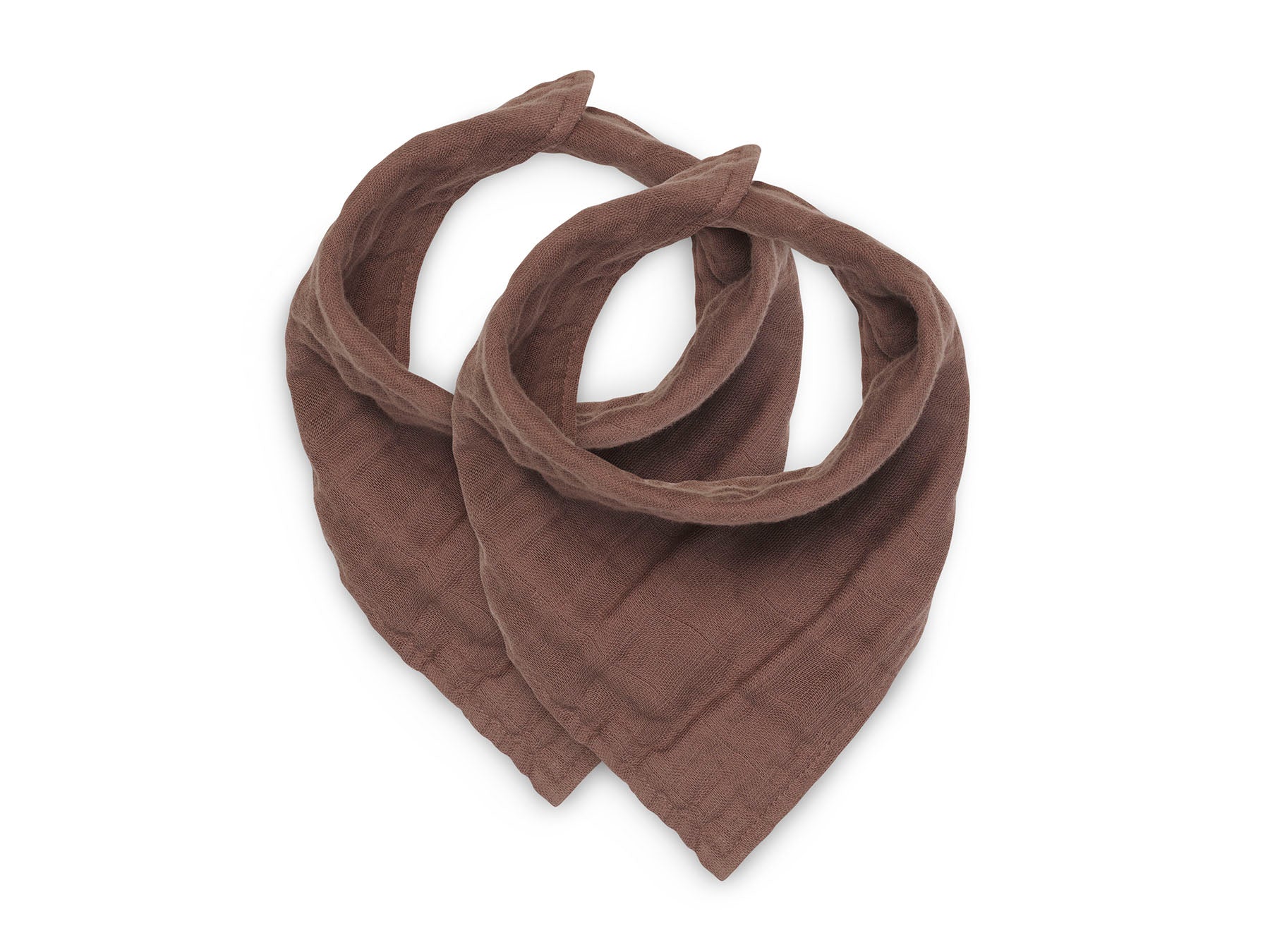 Bandana bib wrinkled cotton chestnut