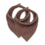 Bandana bib wrinkled cotton chestnut