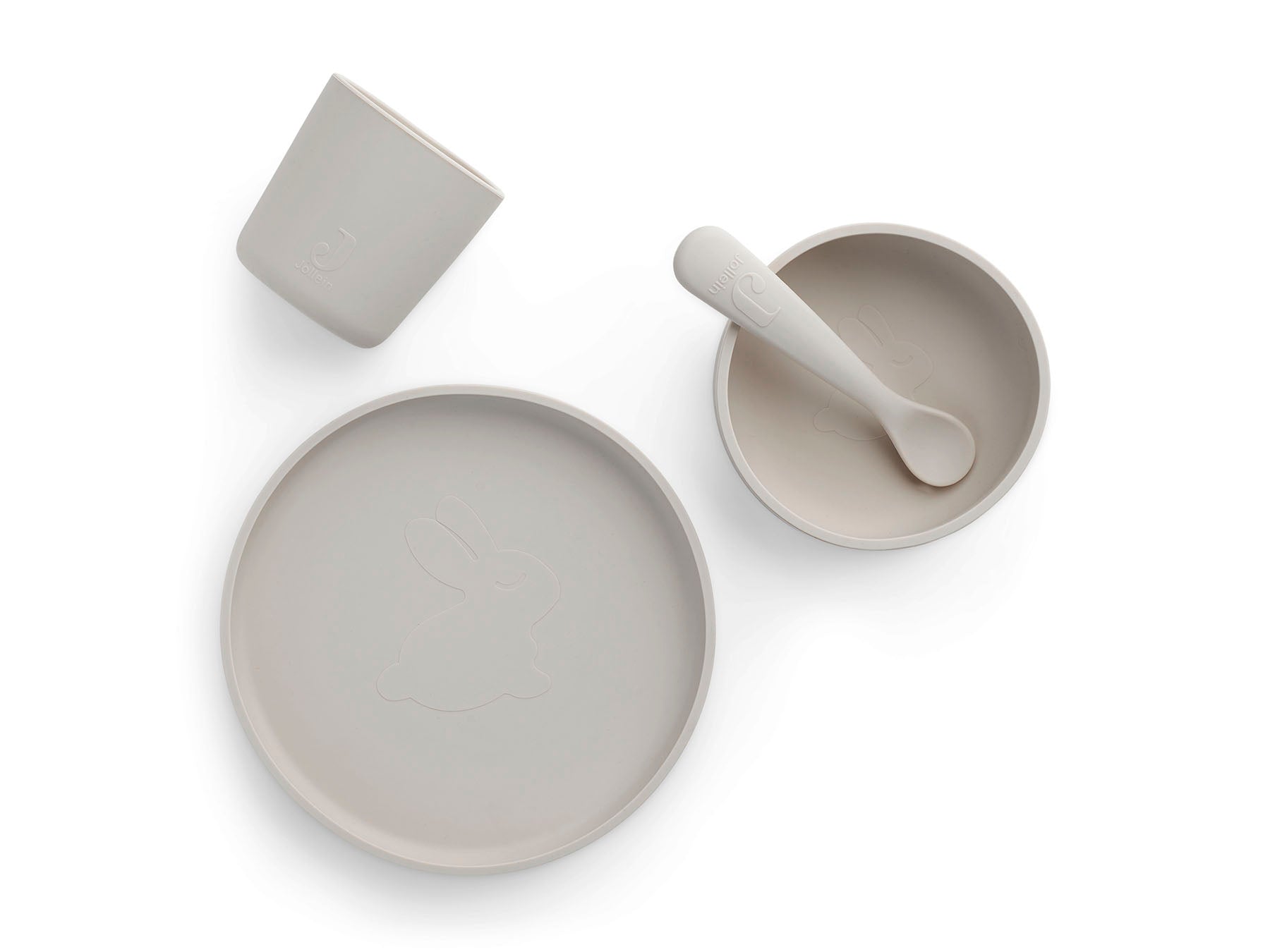 jollein children silicone dinner set nougat