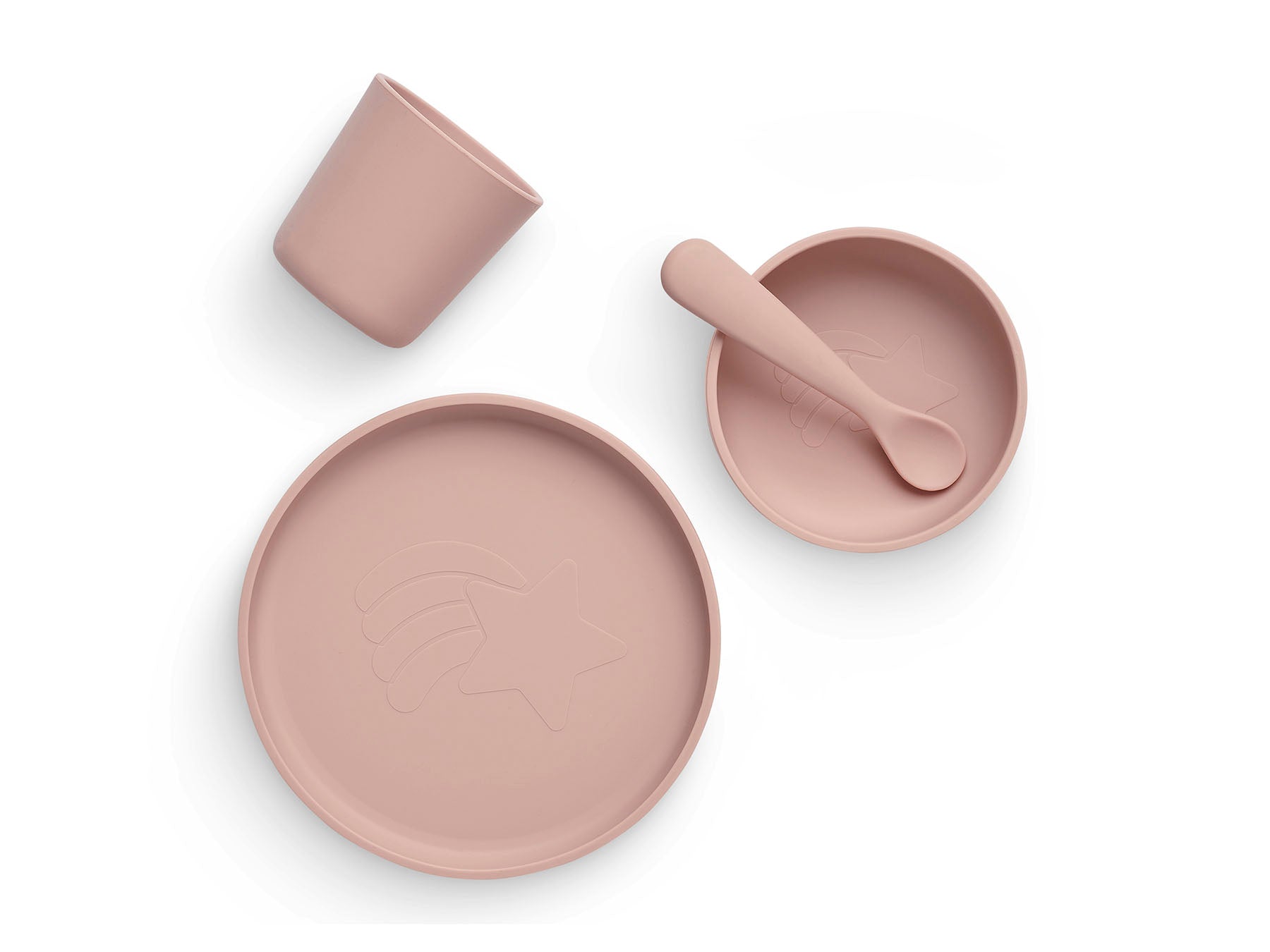 jollein silicone dining set pale pink