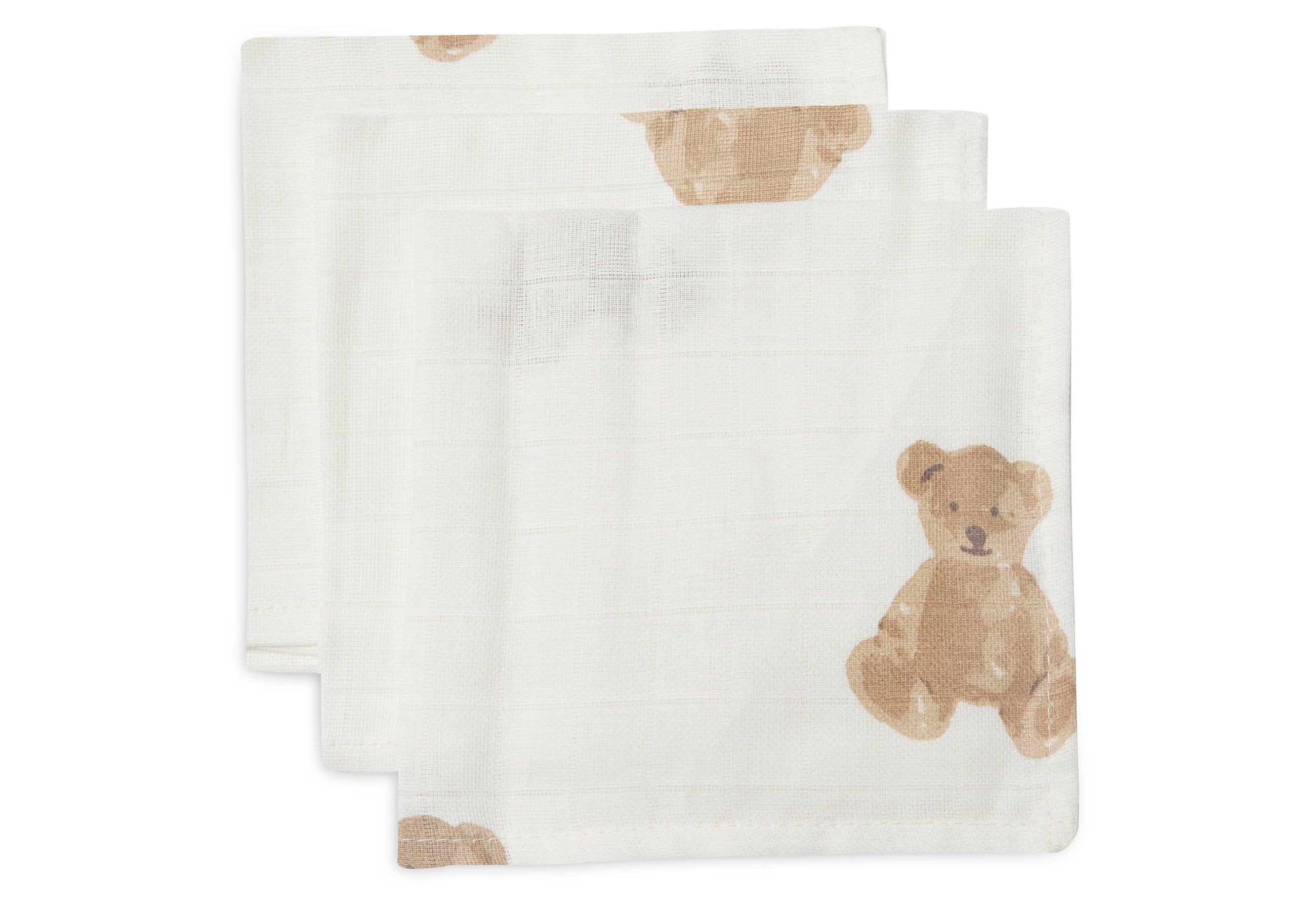 Jollein mouth cloth muslin teddy bear 3-pack