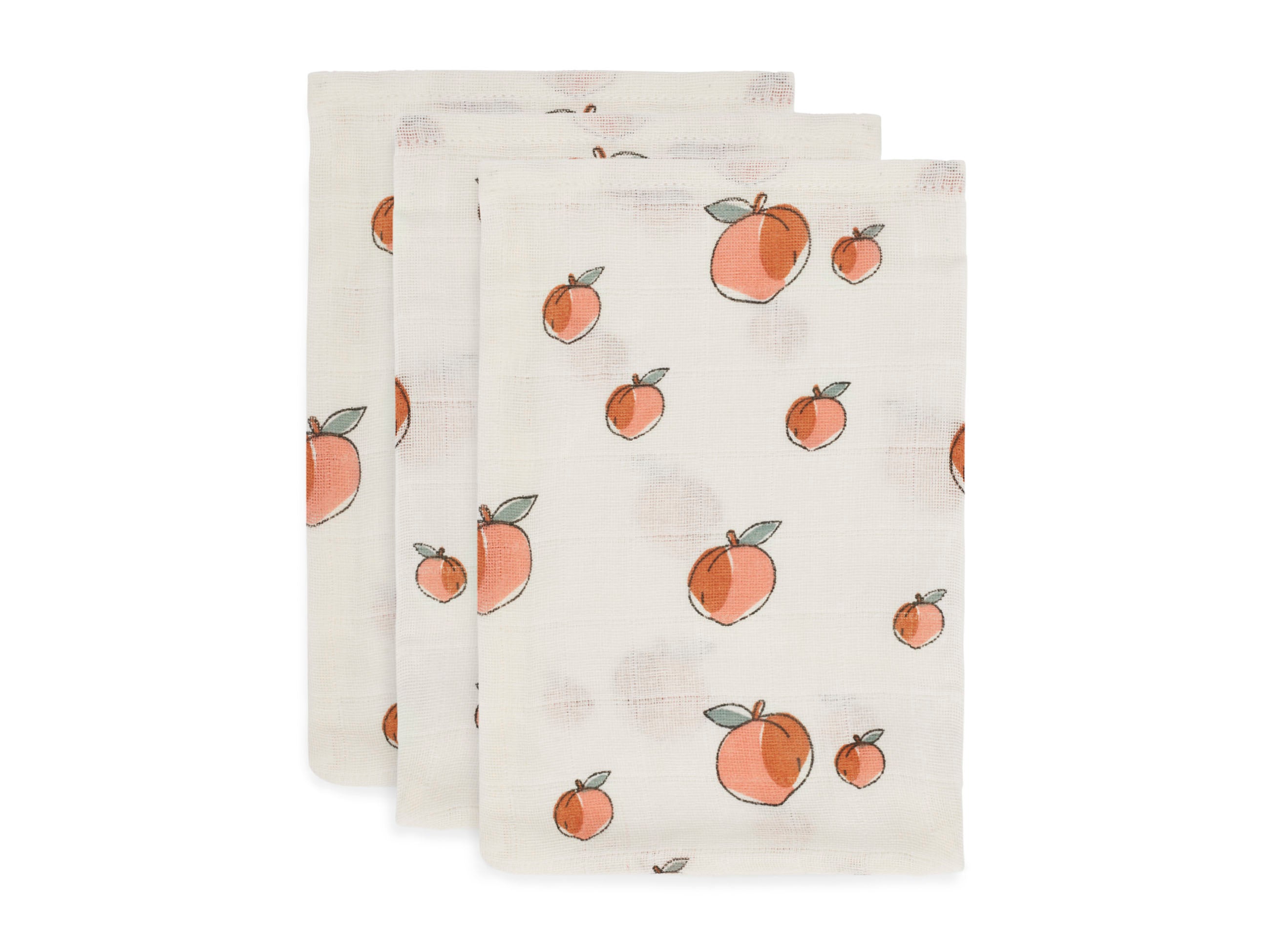 Jollein muslin wash cloth peach 3-pack