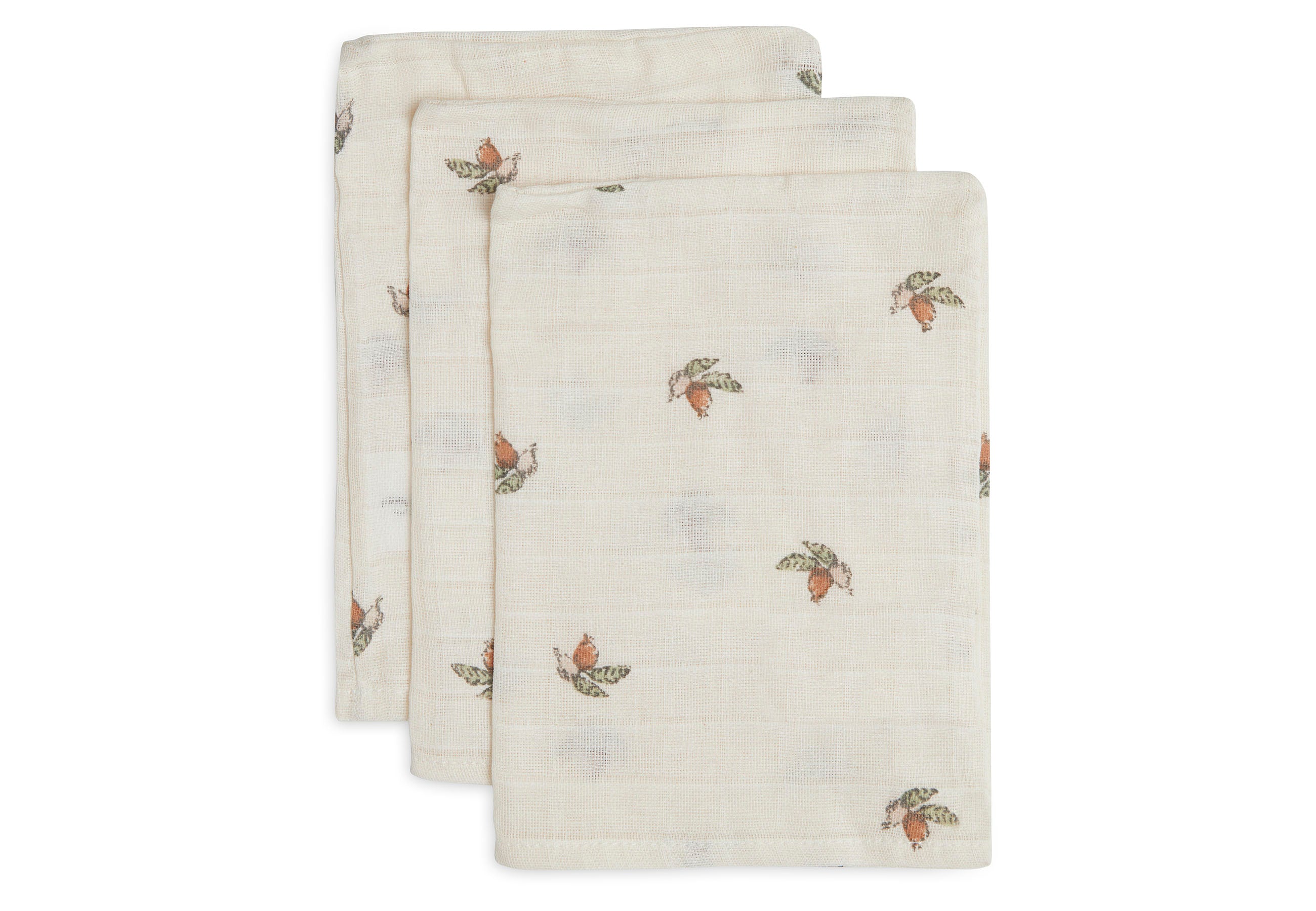 Jollein muslin wash cloth rose hip 3-pack