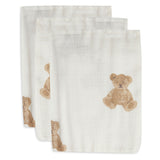 Jollein muslin wash cloth teddy bear 3-pack