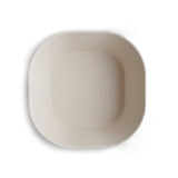 Mushie dinner bowl square ivory 2-pack