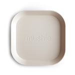 Mushie dinner plate square ivory 2-pack