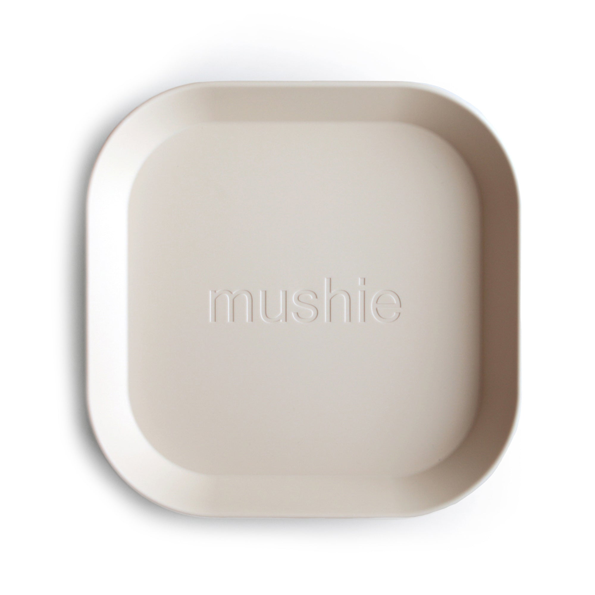 Mushie dinner plate square ivory 2-pack