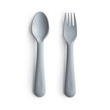 Mushie fork and spoon set cloud