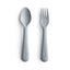 Mushie fork and spoon set cloud
