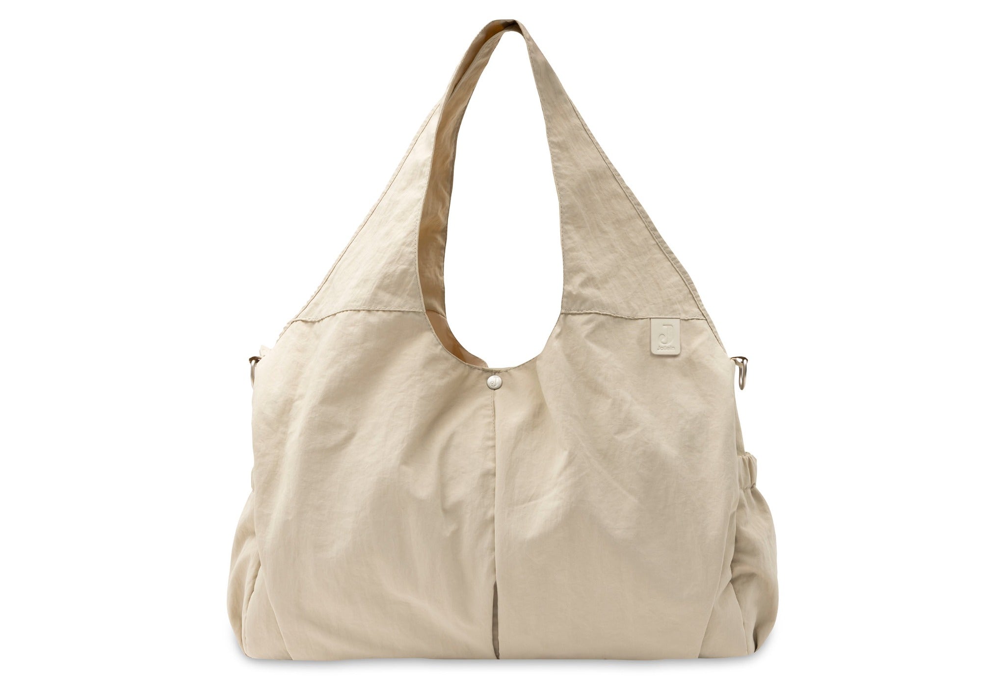 Jollein Urban diaper bag in Warm Sand with carry handles, front view
