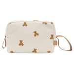 Jollein Little Waffle pouch in Mini Teddy Bear, front view with side handle