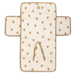 Jollein Little Waffle changing pad in Mini Teddy Bear, unfolded exterior with bear print