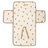 Jollein Little Waffle changing pad in Mini Teddy Bear, unfolded exterior with bear print