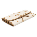 Jollein Little Waffle changing pad in Mini Teddy Bear, folded side view with ties