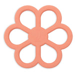 Jollein flower-shaped silicone teething ring in Coral Rose