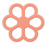 Jollein flower-shaped silicone teething ring in Coral Rose