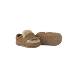 Donsje Nolin baby loafers in Truffle Nubuck, side view showing the sole