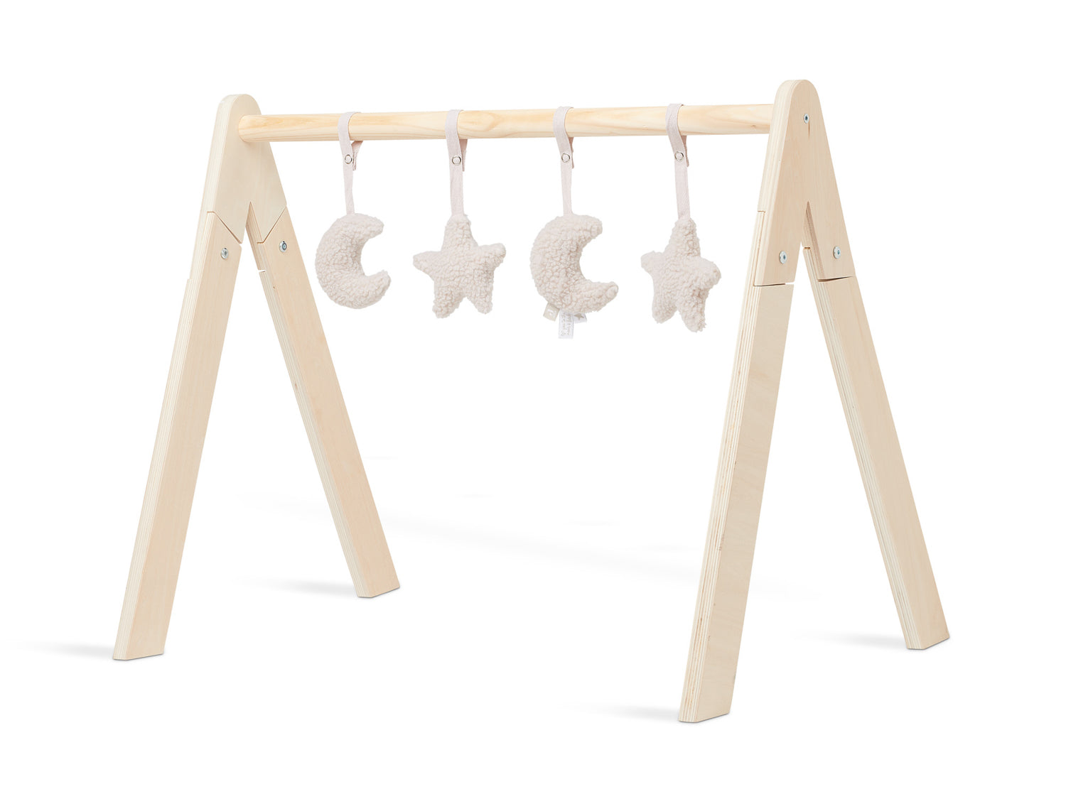Jollein wooden baby gym with nougat toys