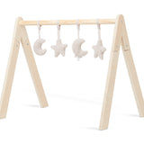 Jollein wooden baby gym with nougat toys