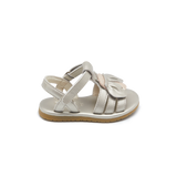 Donsje | Toddler Shoes Jiles Sky Sandals Golden Beetle - Silver Metallic Leather