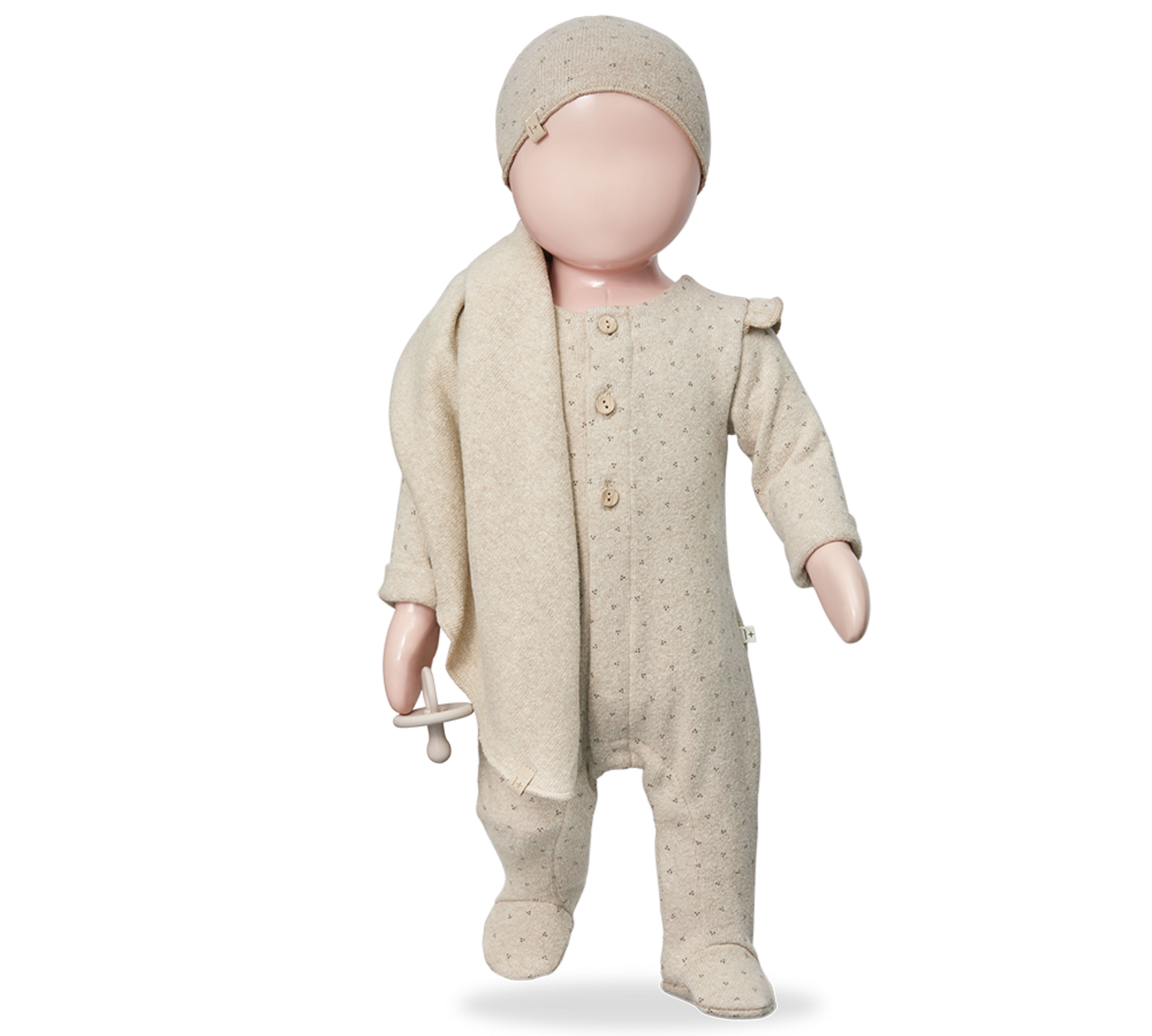 1 in the family baby onesie Aline in Beige color