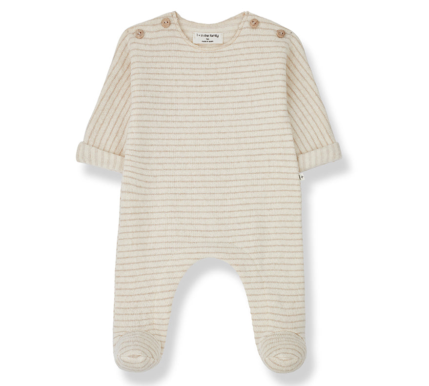 1+ In The Family Baby Onesie Porthos in Ecru color