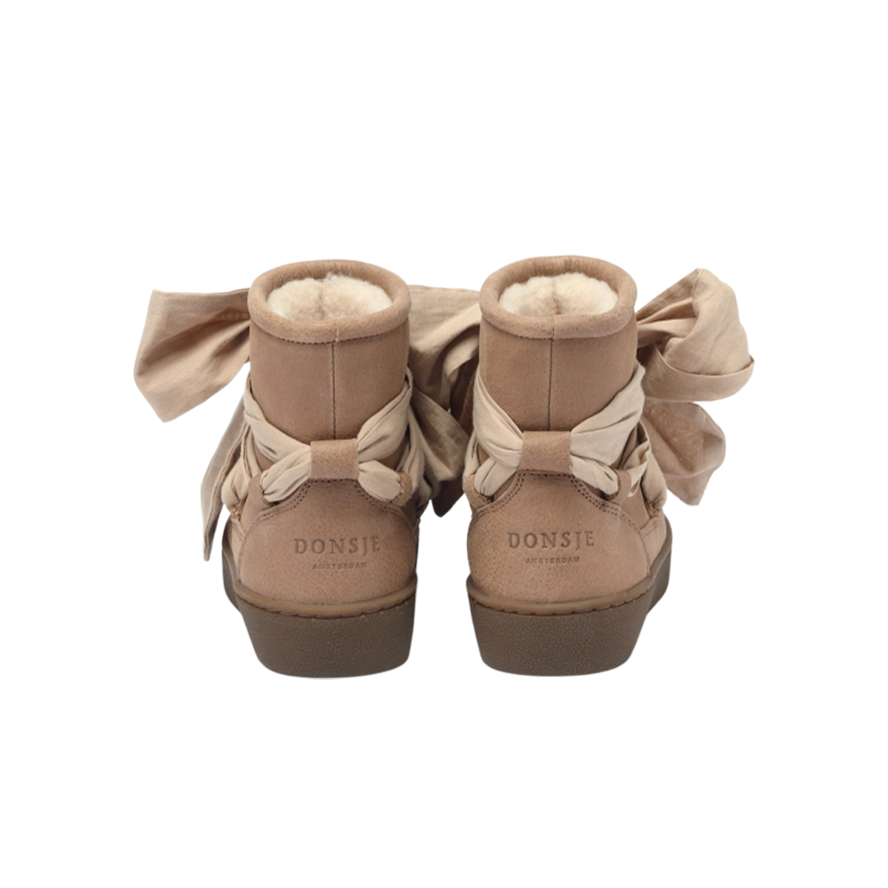 Donsje Ganza kids boots in Hazelnut Leather, rear view