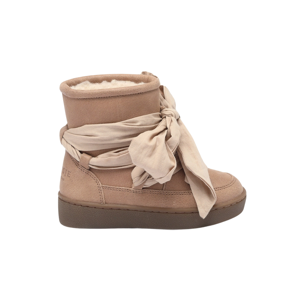 Donsje Ganza kids boots in Hazelnut Leather, side view