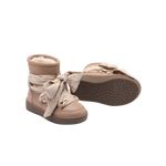 Donsje Ganza kids boots in Hazelnut Leather, side view showing the textured sole