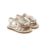 Donsje | Kids Shoes Iles Fields Sandals Shimmer Buttercup - Silver Metallic Leather