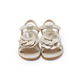 Donsje | Kids Shoes Iles Fields Sandals Shimmer Buttercup - Silver Metallic Leather