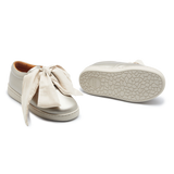 Donsje | Kids Shoes Emilia Organza Sneakers - Off White Metallic Leather