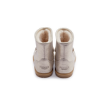 Donsje Xelly Bunny kids boots in Silver Metallic Leather, rear view