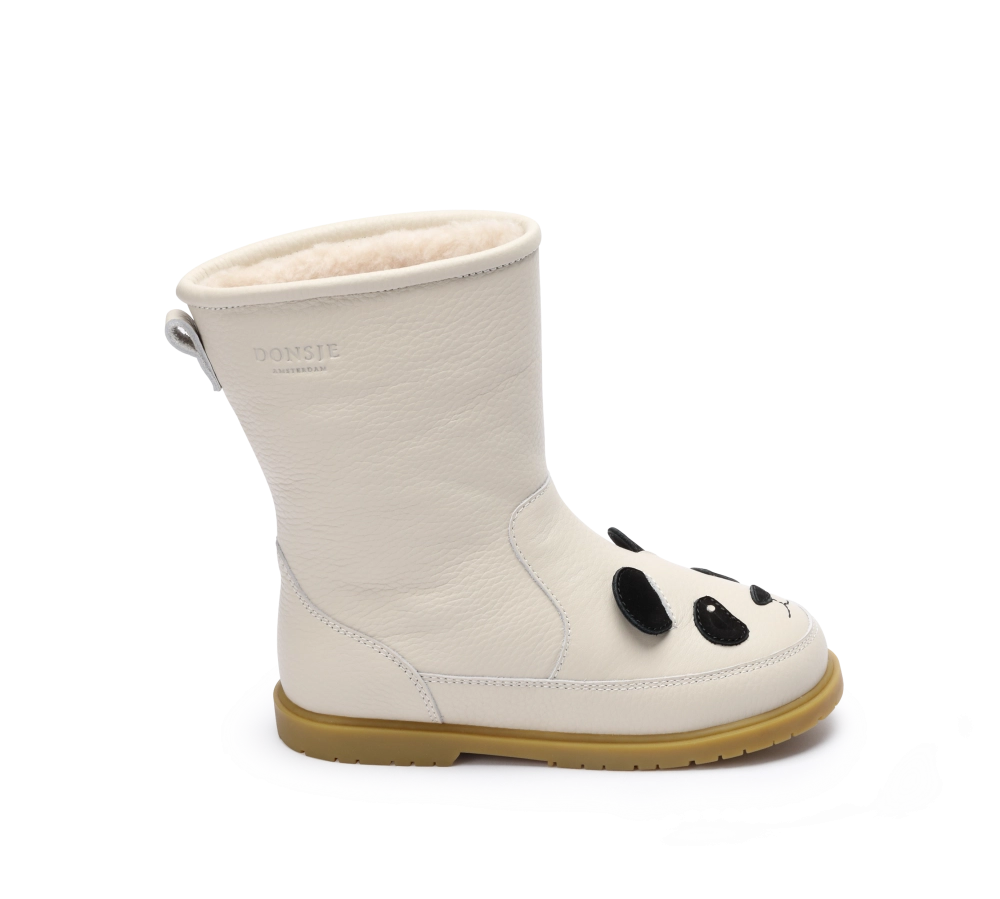 Donsje | Kids Shoes Wadudu Classic Boots Panda - Off White Leather
